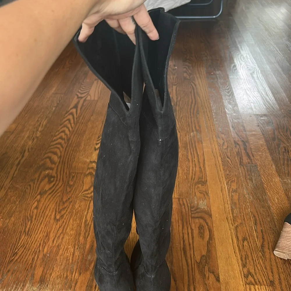 BP Womens Knee high black Faux Suede Boots Shoes Size 8